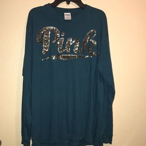 PINK Vs long sleeved sequenced T